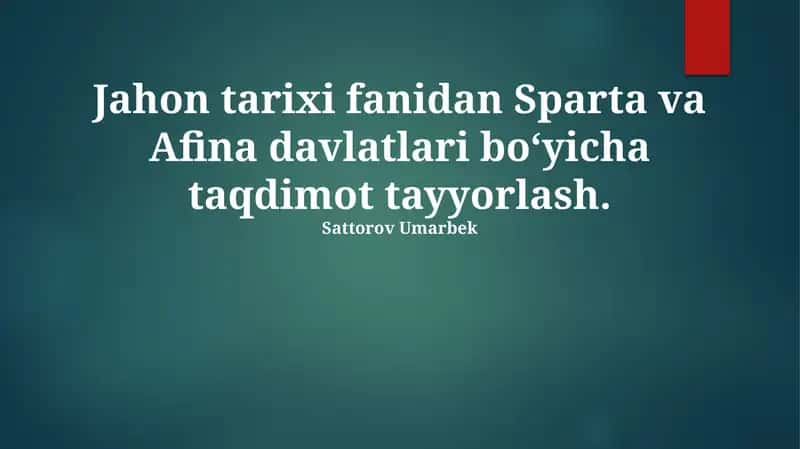 Sparta va Afina davlatlari