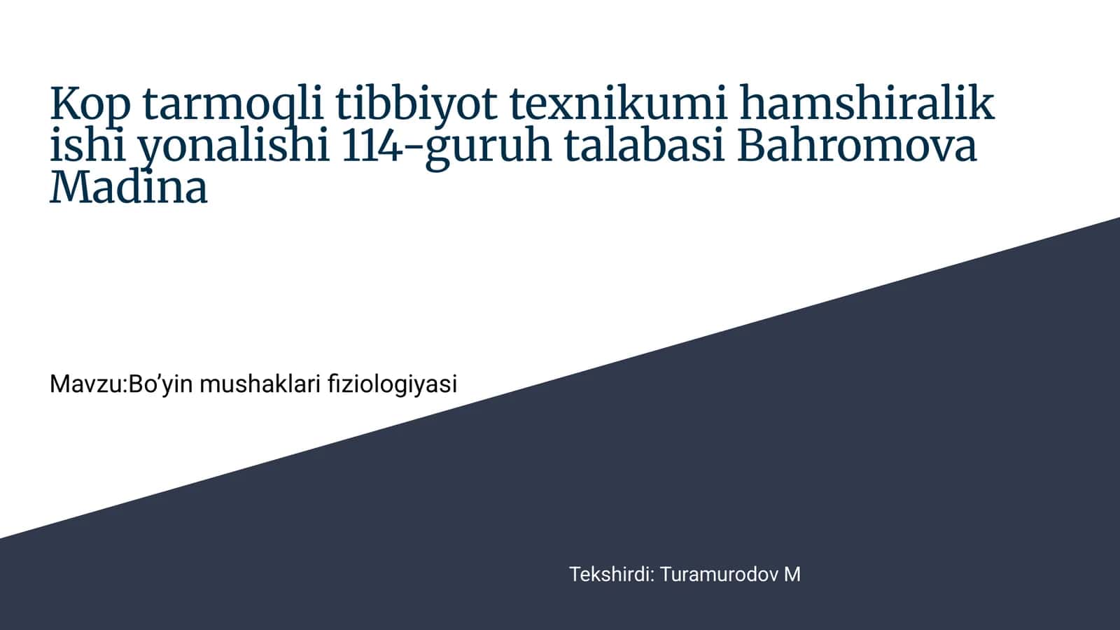 Bo’yin mushaklari fiziologiyasi