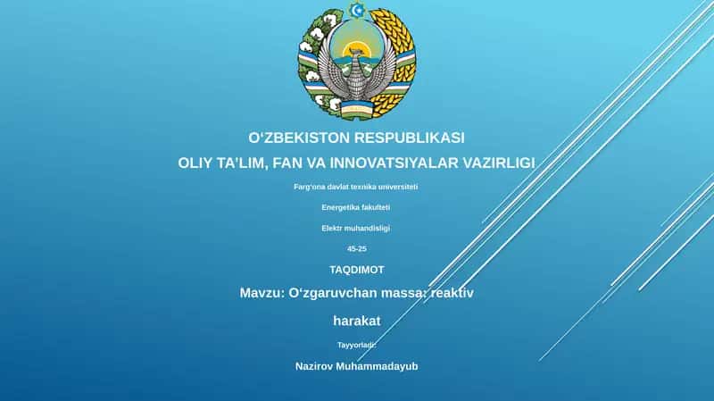 Oʻzgaruvchan massa: reaktiv harakat