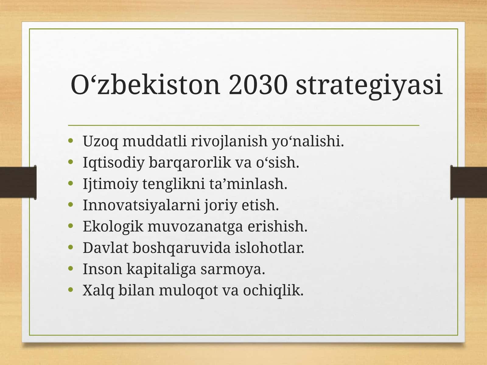 O‘zbekiston 2030 strategiyasi