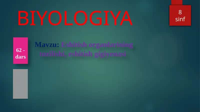 Eshitish organlarining tuzilishi, eshitish gigiyenasi