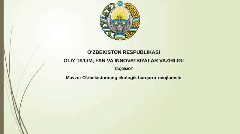 Oʻzbekistonning ekologik barqaror rivojlanishi