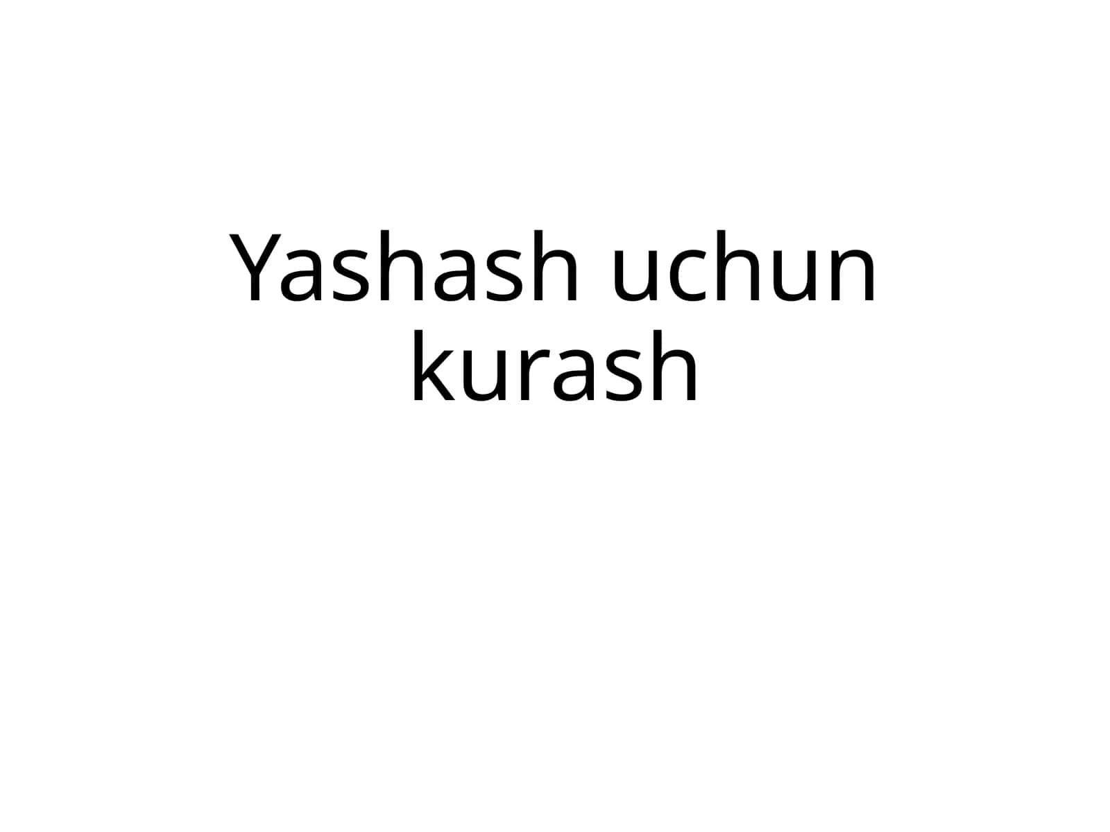 Yashash uchun kurash