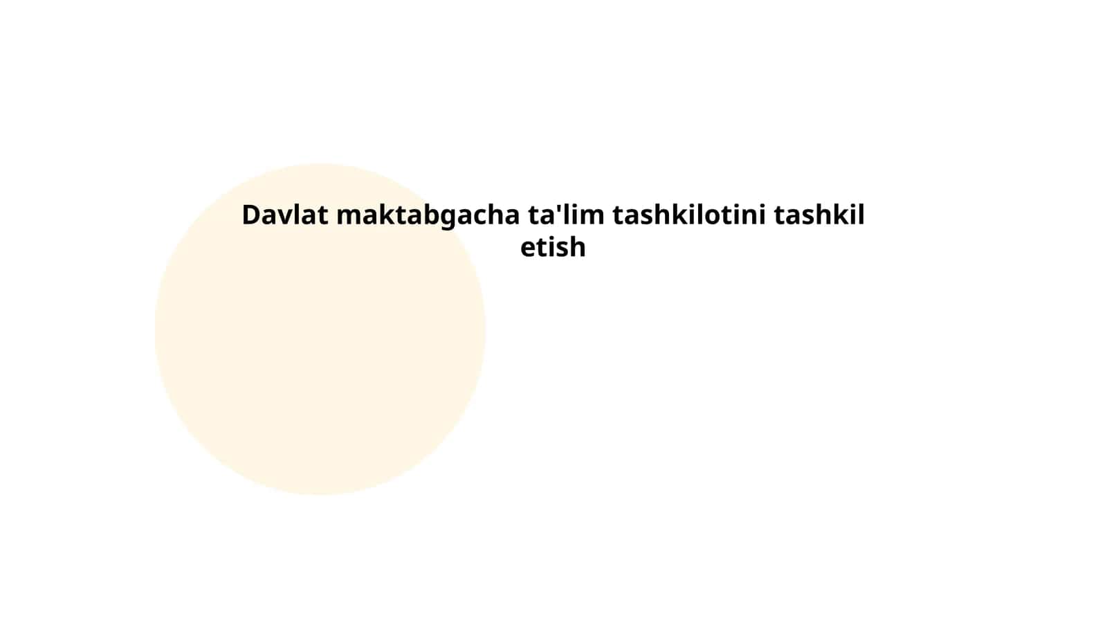 Davlat maktabgacha ta'lim tashkilotini tashkil etish
