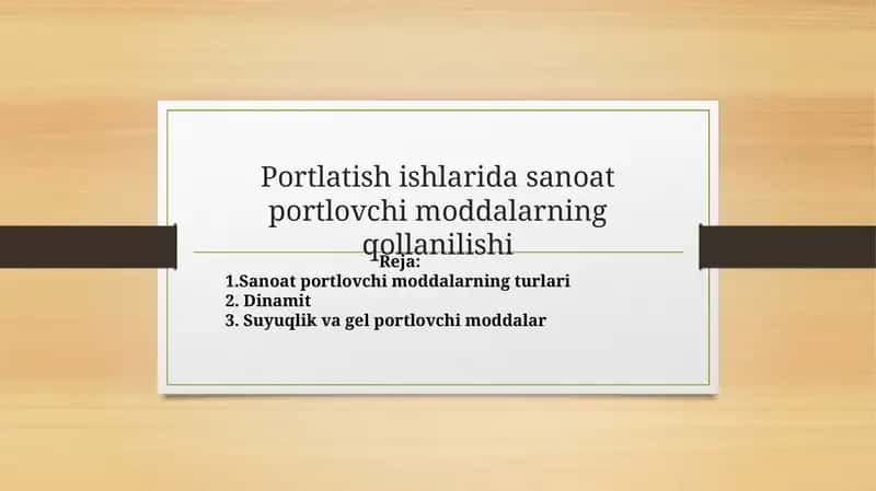 Sanoat Portlovchi Moddalar