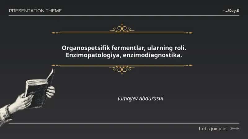 Organospetsifik fermentlar, ularning roli. Enzimopatologiya, enzimodiagnostika