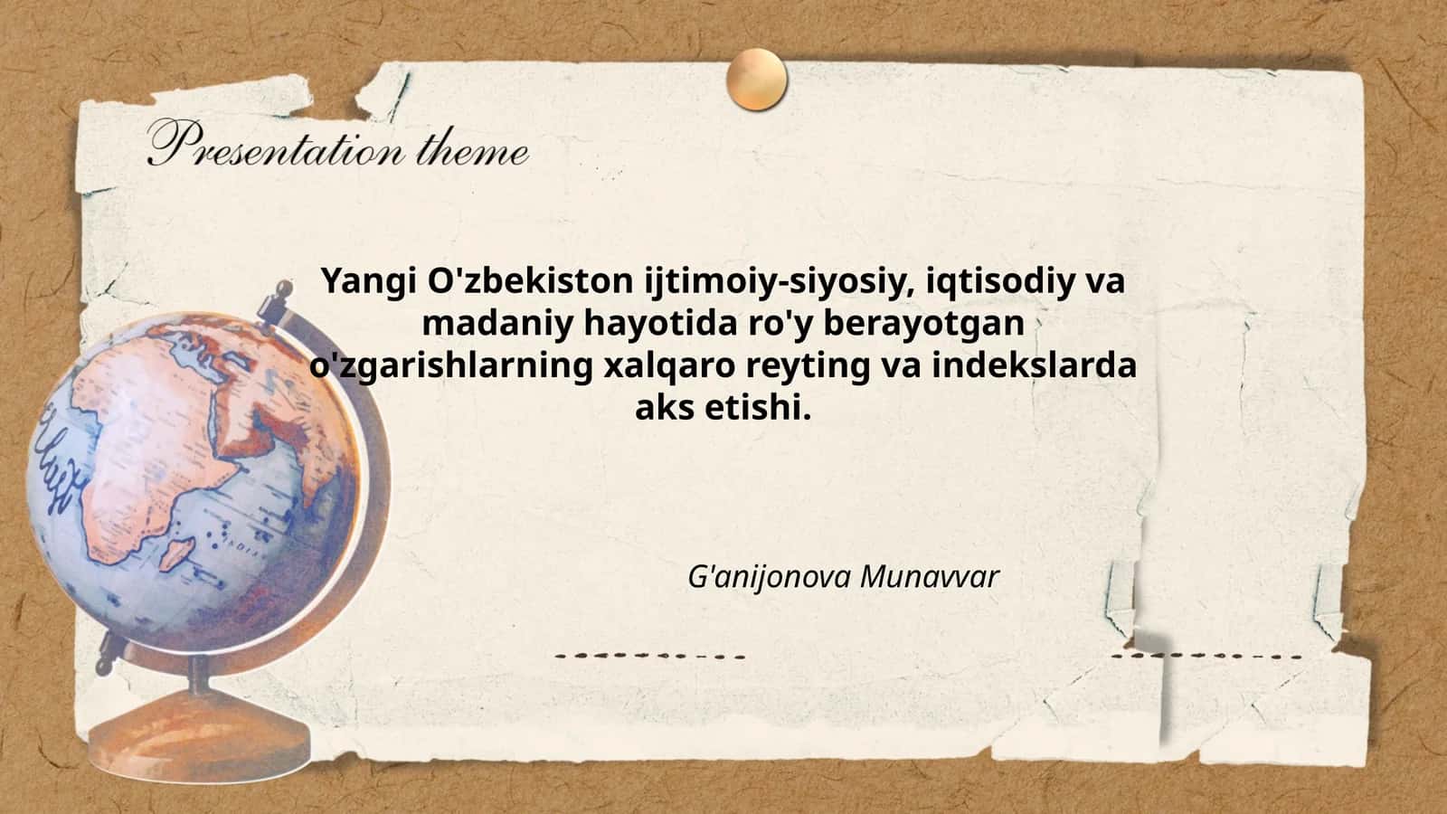 Yangi O'zbekiston ijtimoiy-siyosiy, iqtisodiy va madaniy hayoti