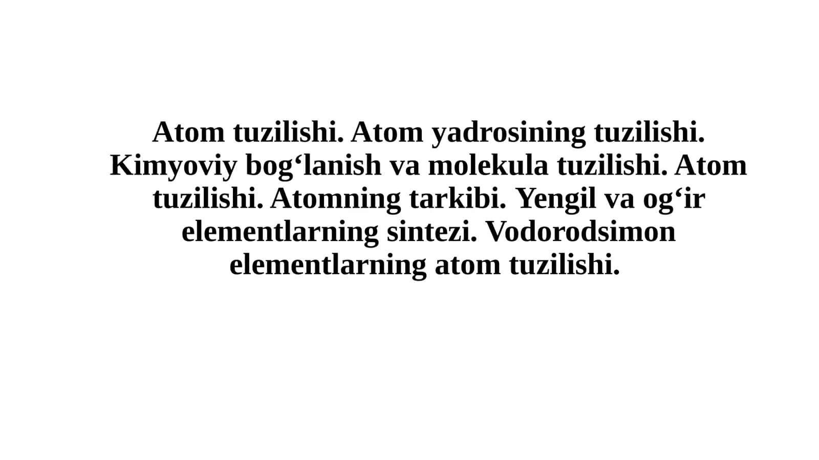 Atom tuzilishi
