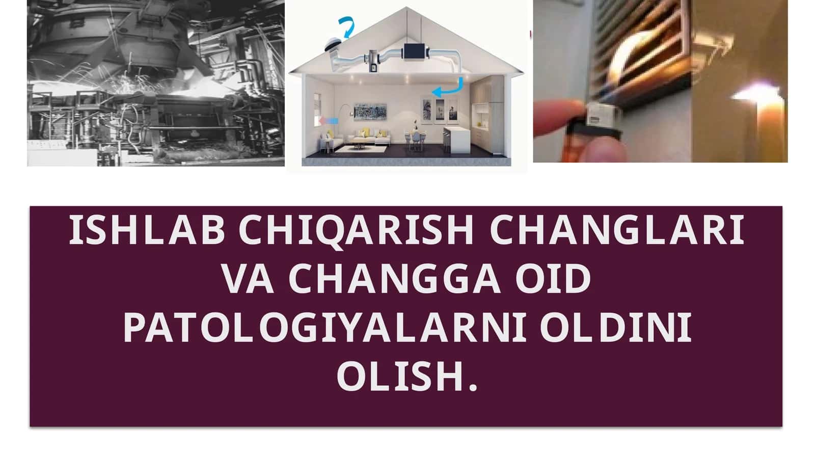 Ishlab chiqarish changlari va changga oid Patologiyalarni oldini olish