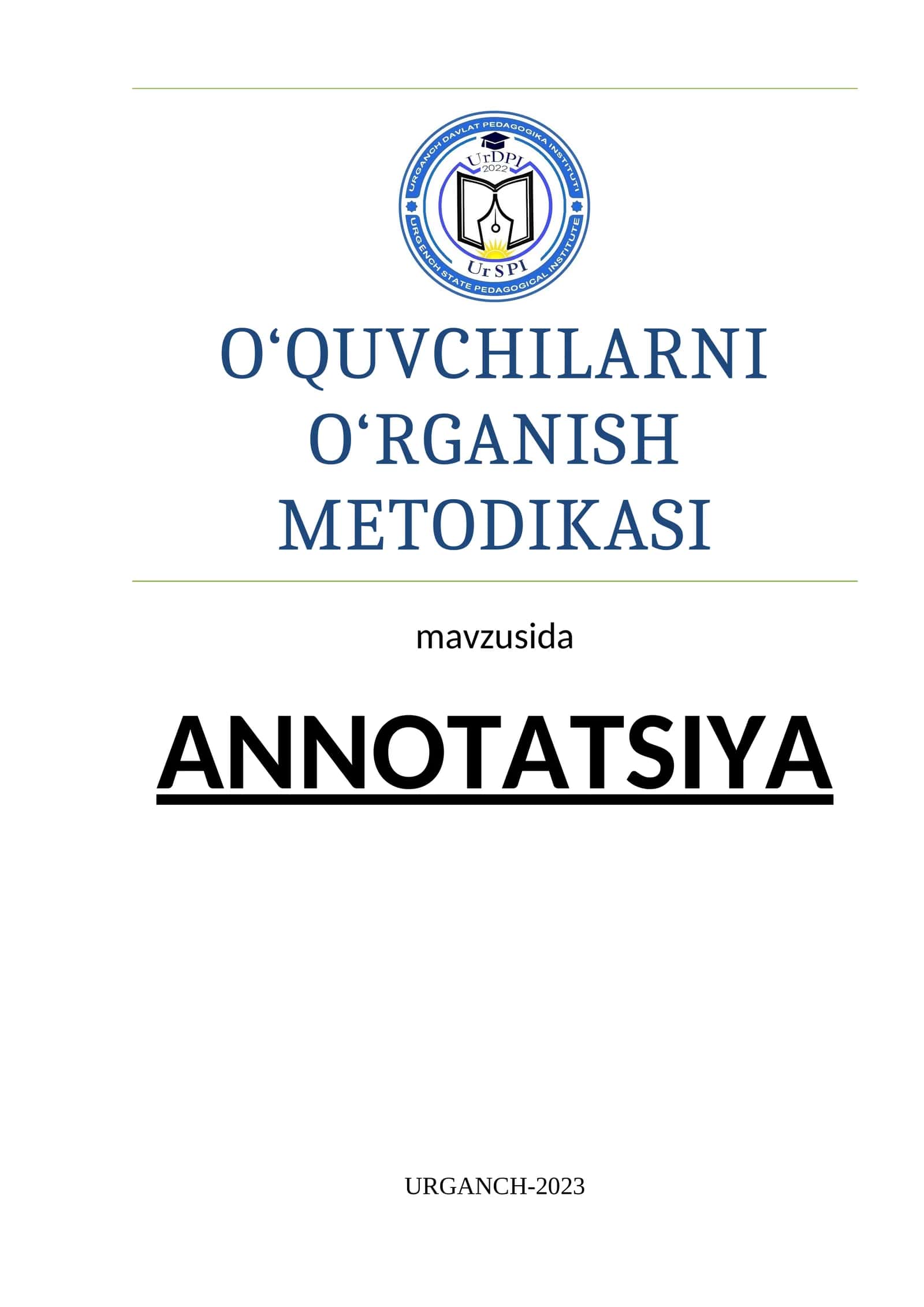 O‘quvchilarni o‘rganish metodikasi