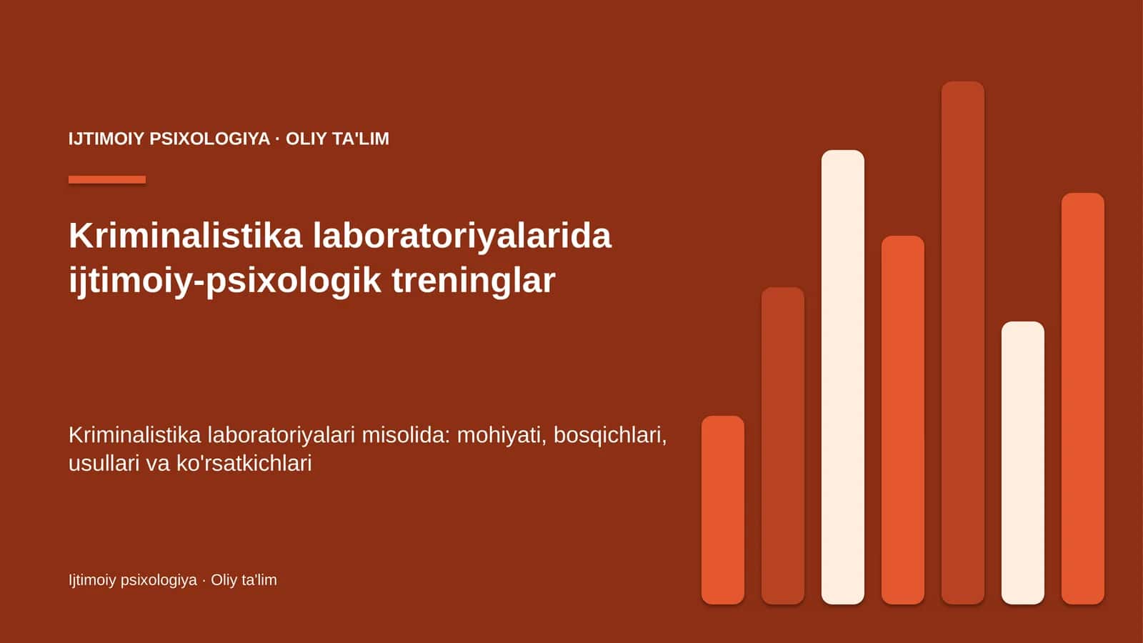 Kriminalistika laboratoriyalarida ijtimoiy-psixologik treninglar