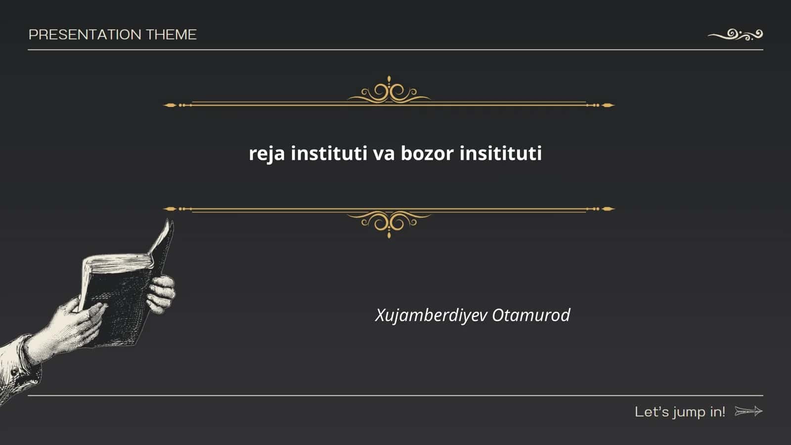 Reja instituti va bozor insitituti