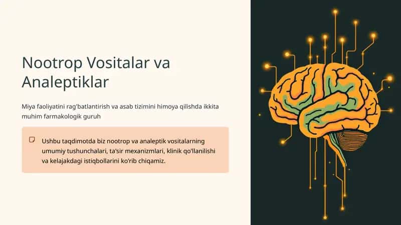 Nootrop Vositalar va Analeptiklar