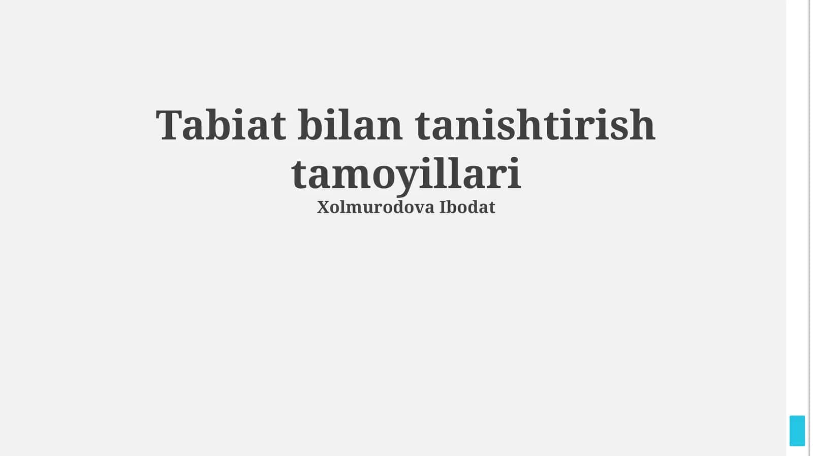 Tabiat bilan tanishtirish tamoyillari