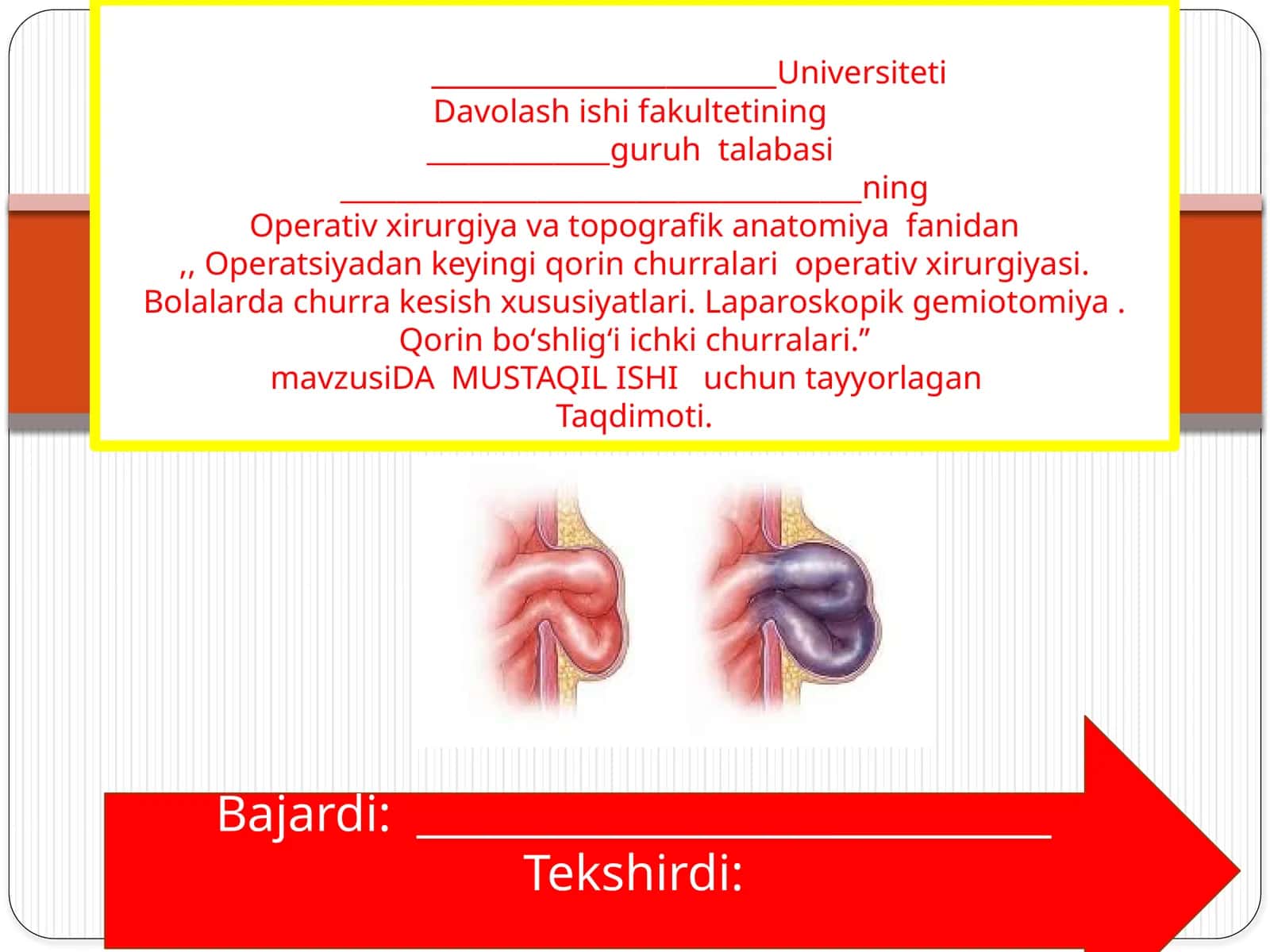 Operativ xirurgiya va topografik anatomiyasi