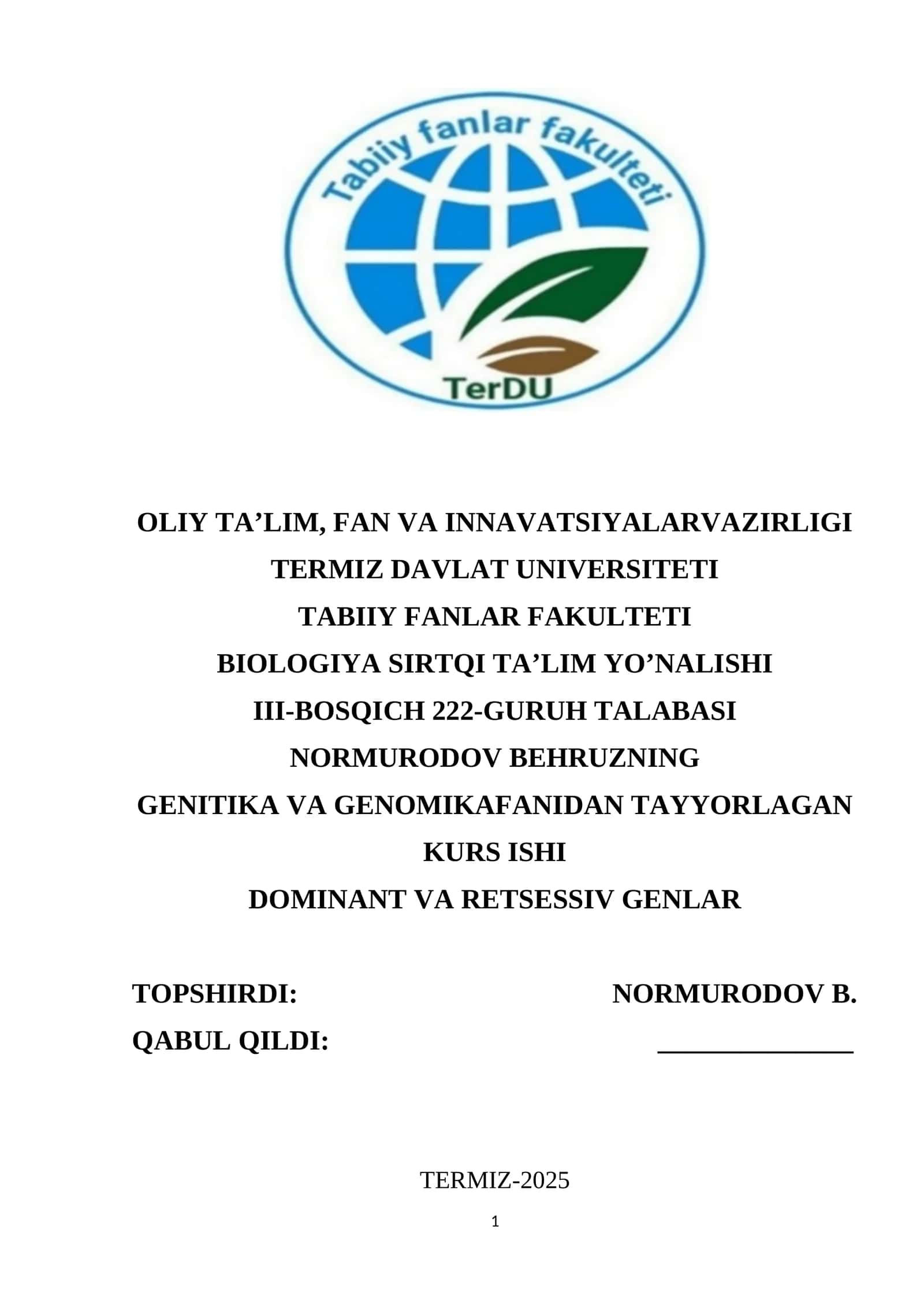 DOMINANT VA RETSESSIV GENLAR