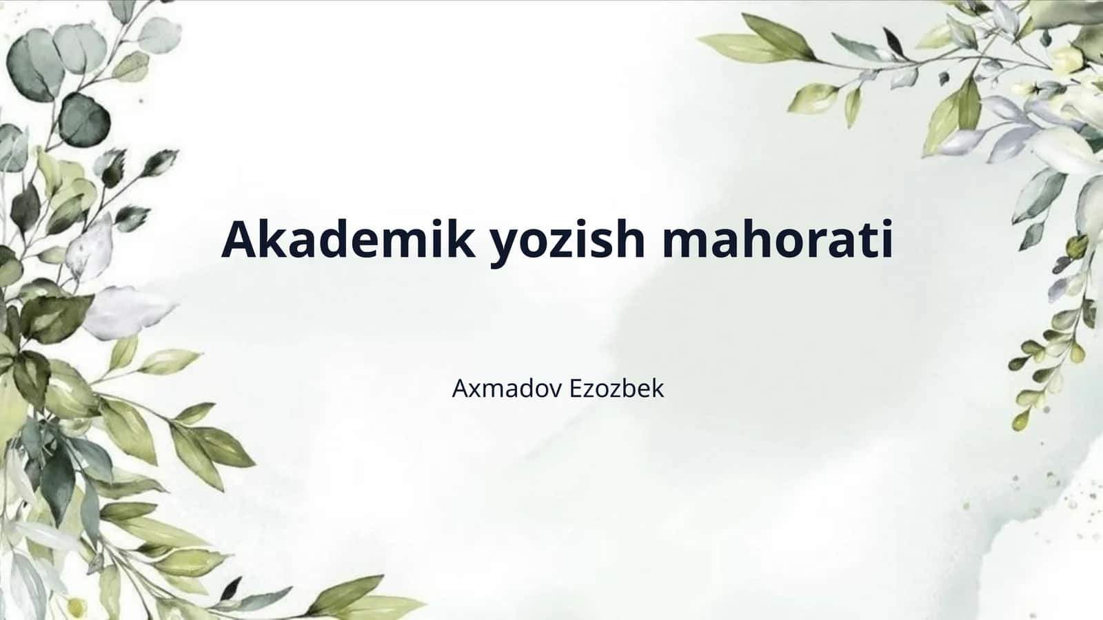 Akademik yozish mahorati