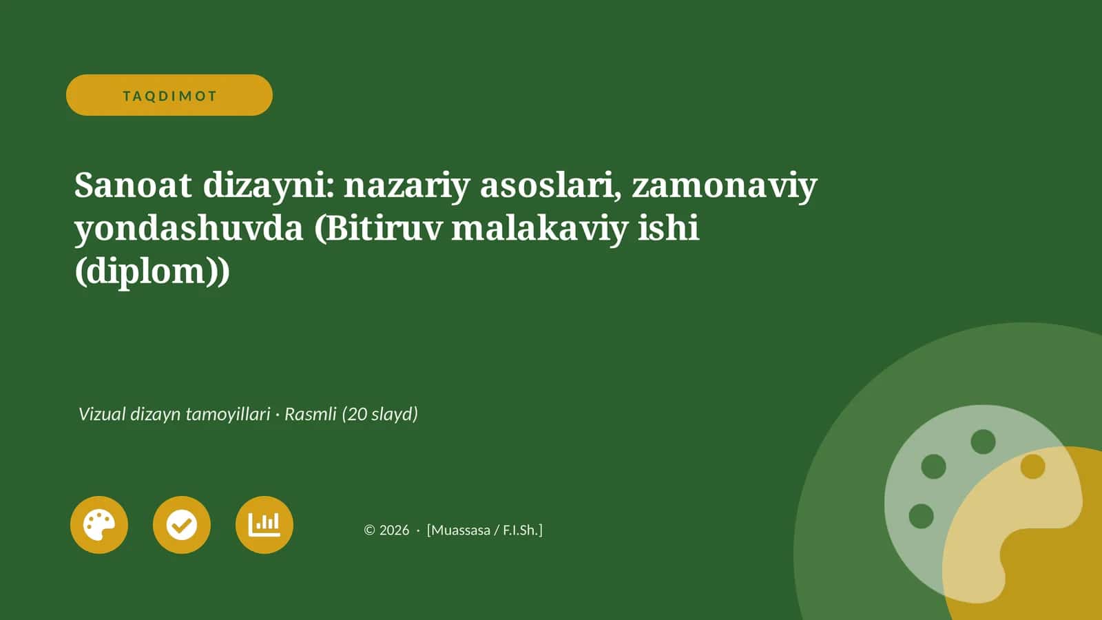 Sanoat dizayni: nazariy asoslari, zamonaviy yondashuvda (Bitiruv malakaviy ishi)