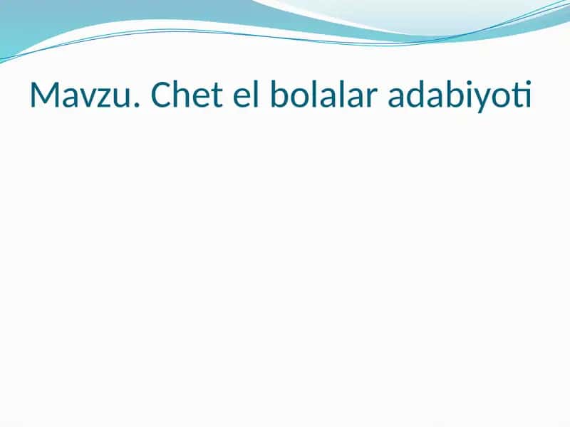 Bolalar adabiyoti