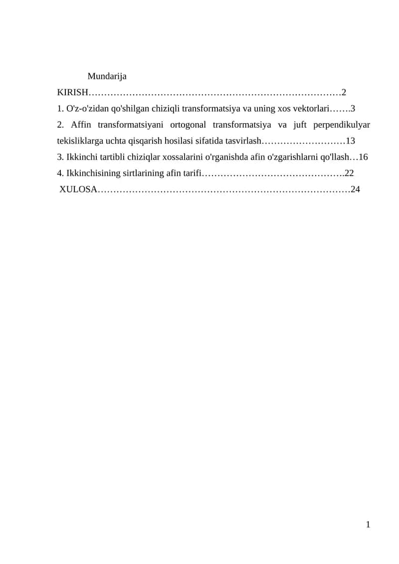 Tekislikda va fazoda geometrik figuralar nazariyasiga kirish