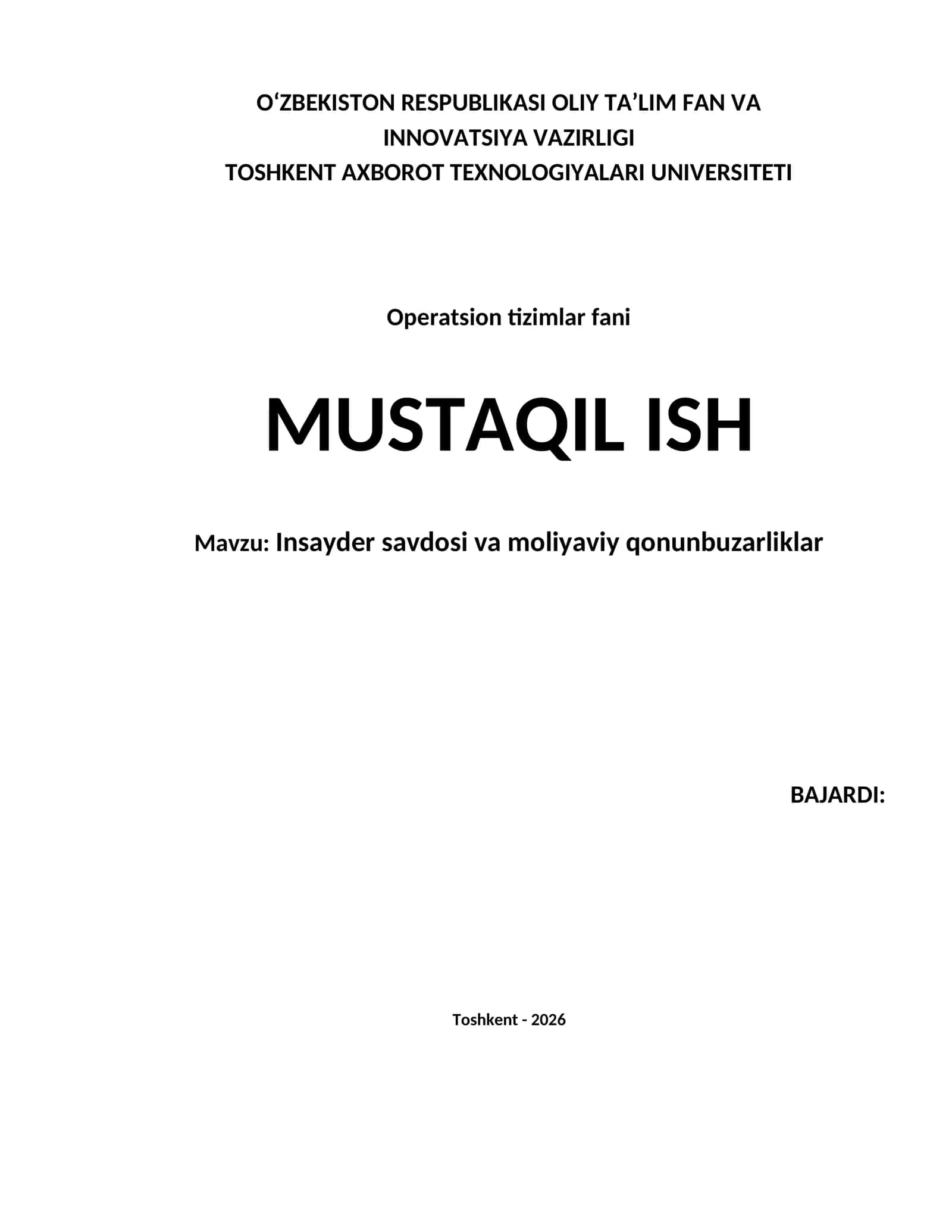 Insayder savdosi va moliyaviy qonunbuzarliklar