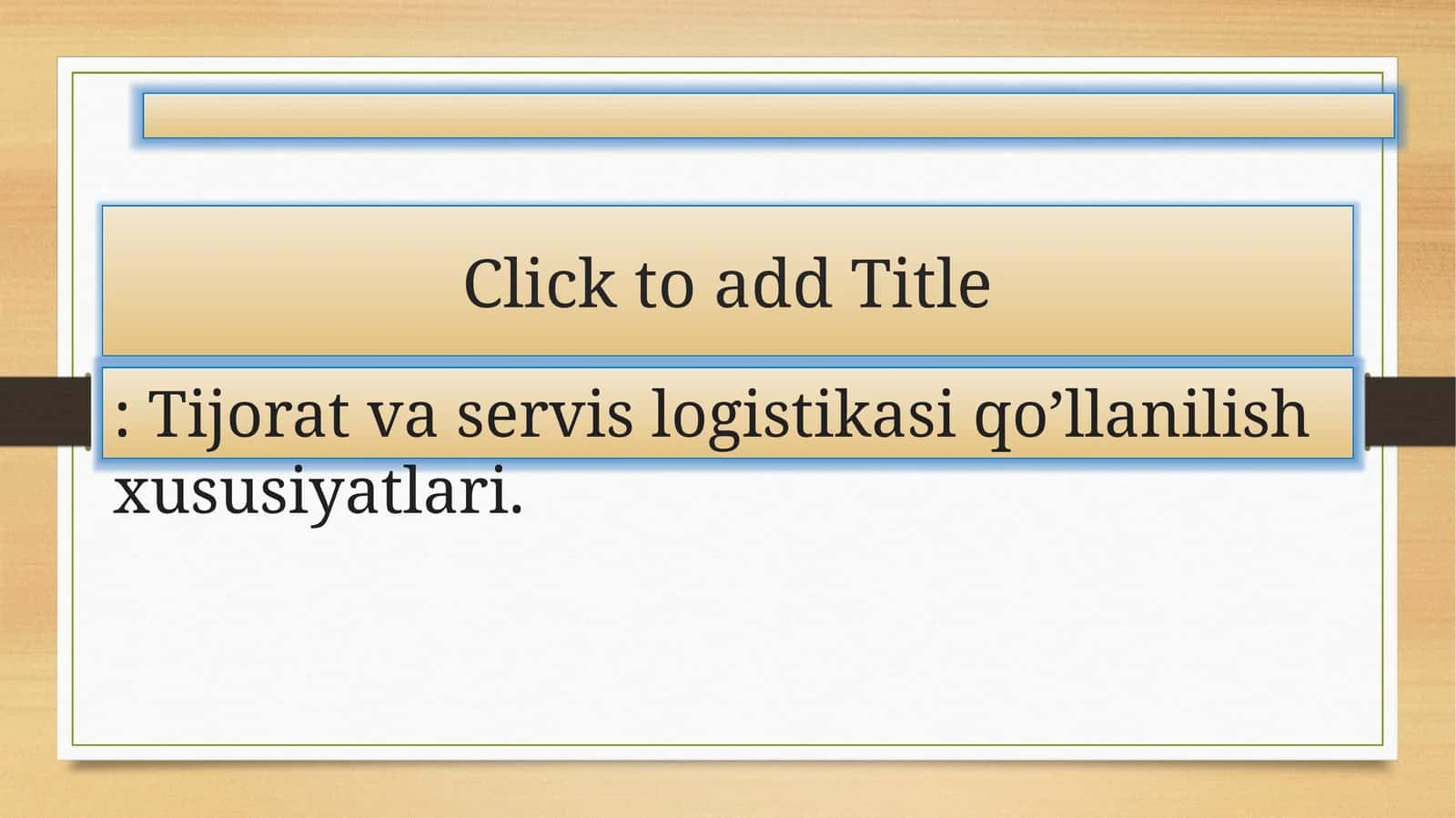 Tijorat va servis logistikasi qo’llanilish xususiyatlari