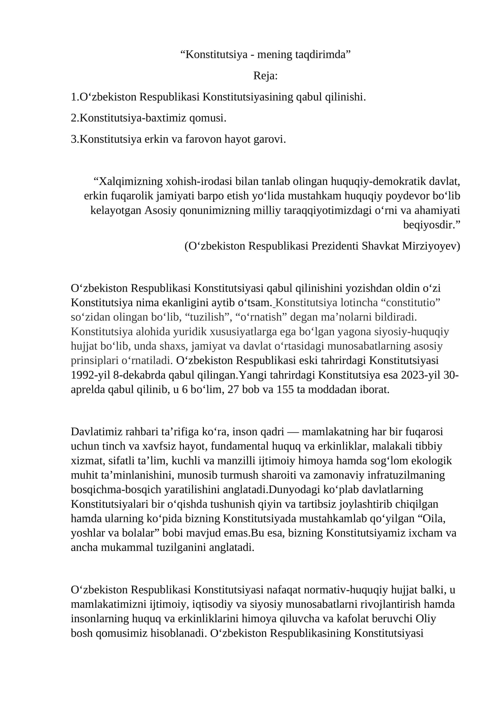 Konstitutsiya-mening taqdirimda