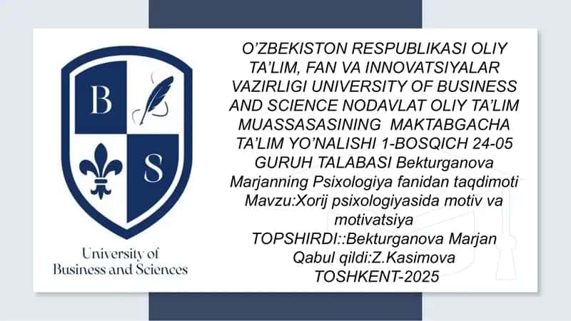 Psixologiya fanidan taqdimot