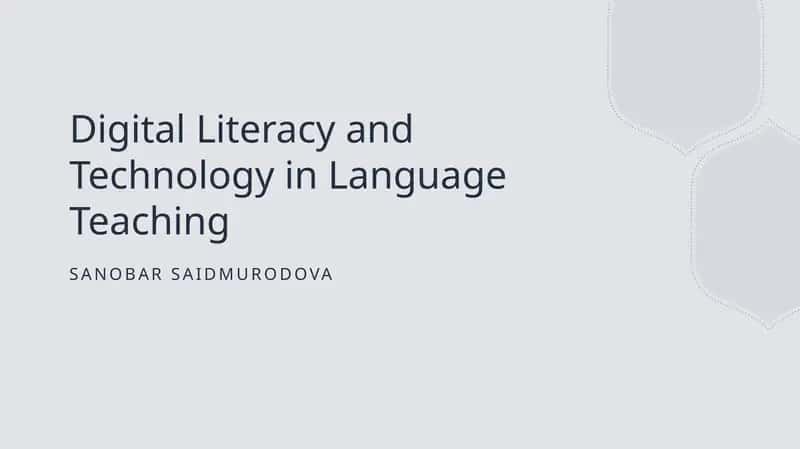 Digital Literacy and Technology in Language Teaching
