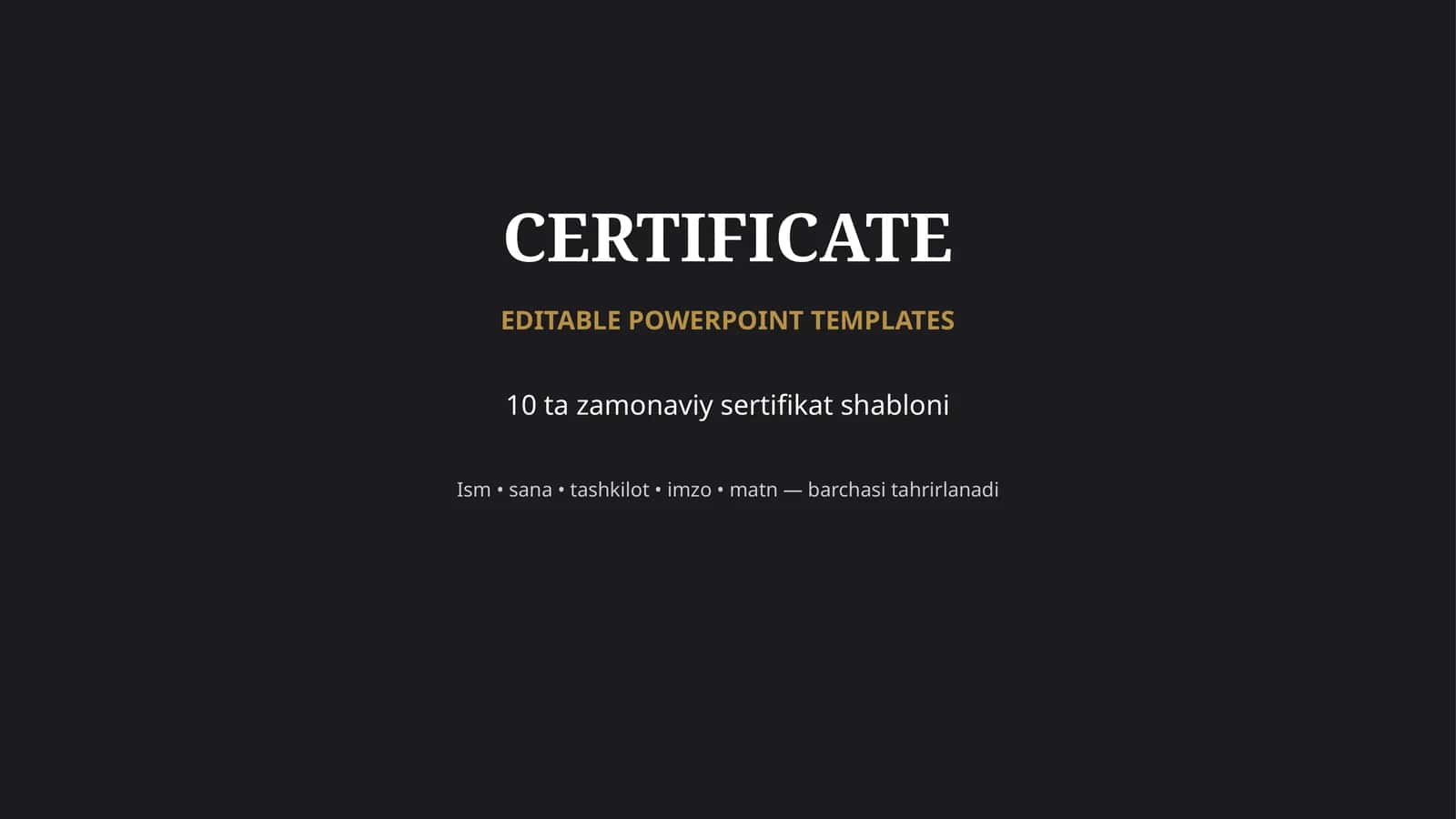 10 ta Zamonaviy Sertifikat Shablonlari — PowerPoint