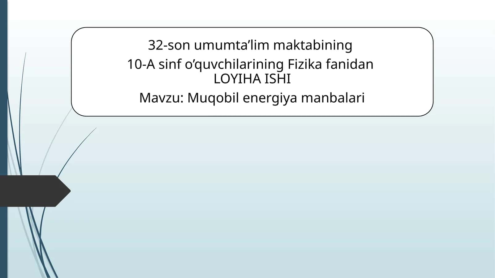 2023-yil energiya manbalarini va energiya tejovchi texnologiyalar