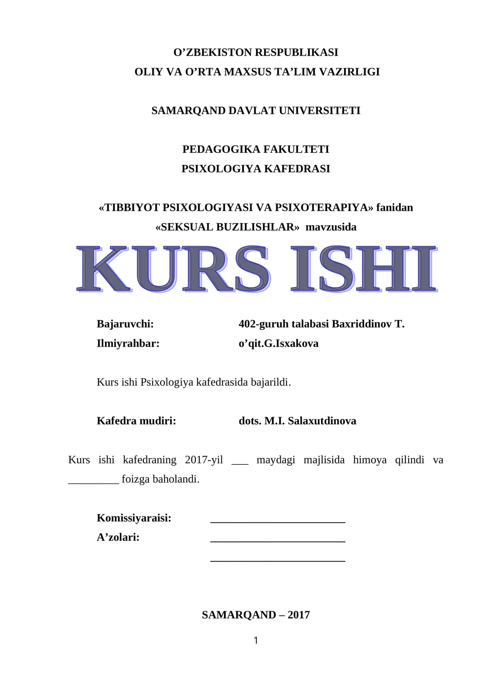 «SEKSUAL BUZILISHLAR»