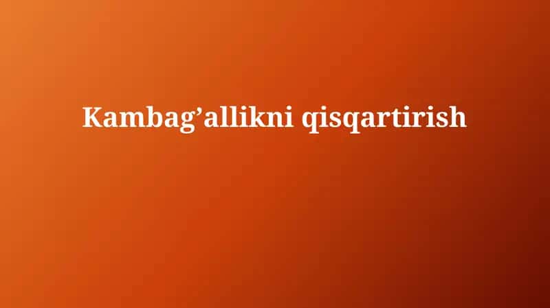 Qashshoqlikning global miqyosi va tendentsiyalari