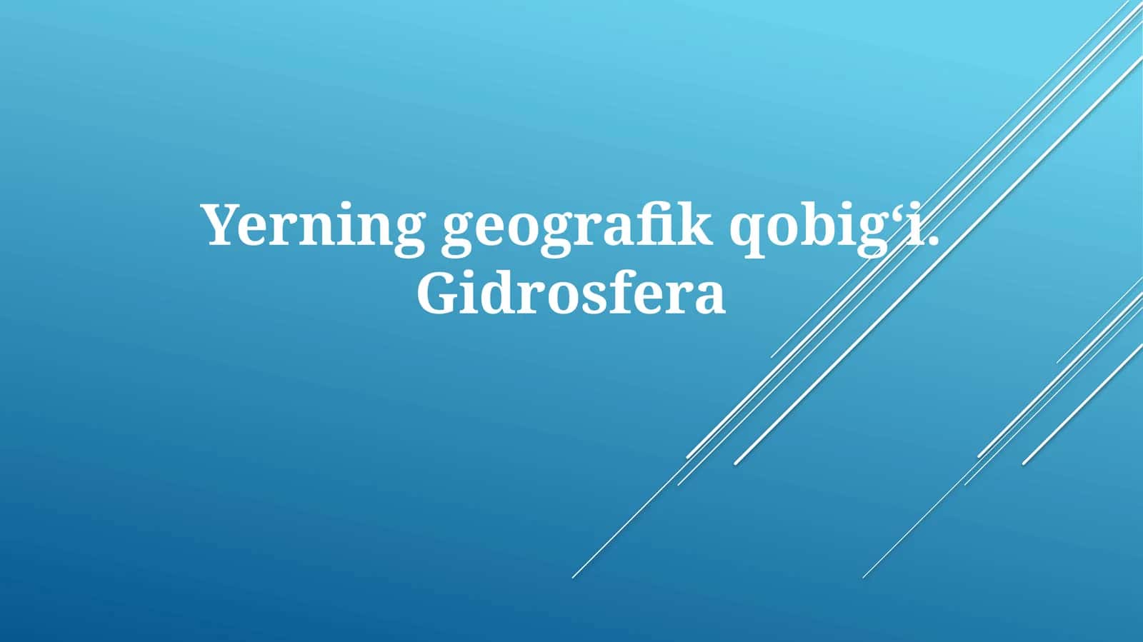 Gidrosfera Dinamikasi