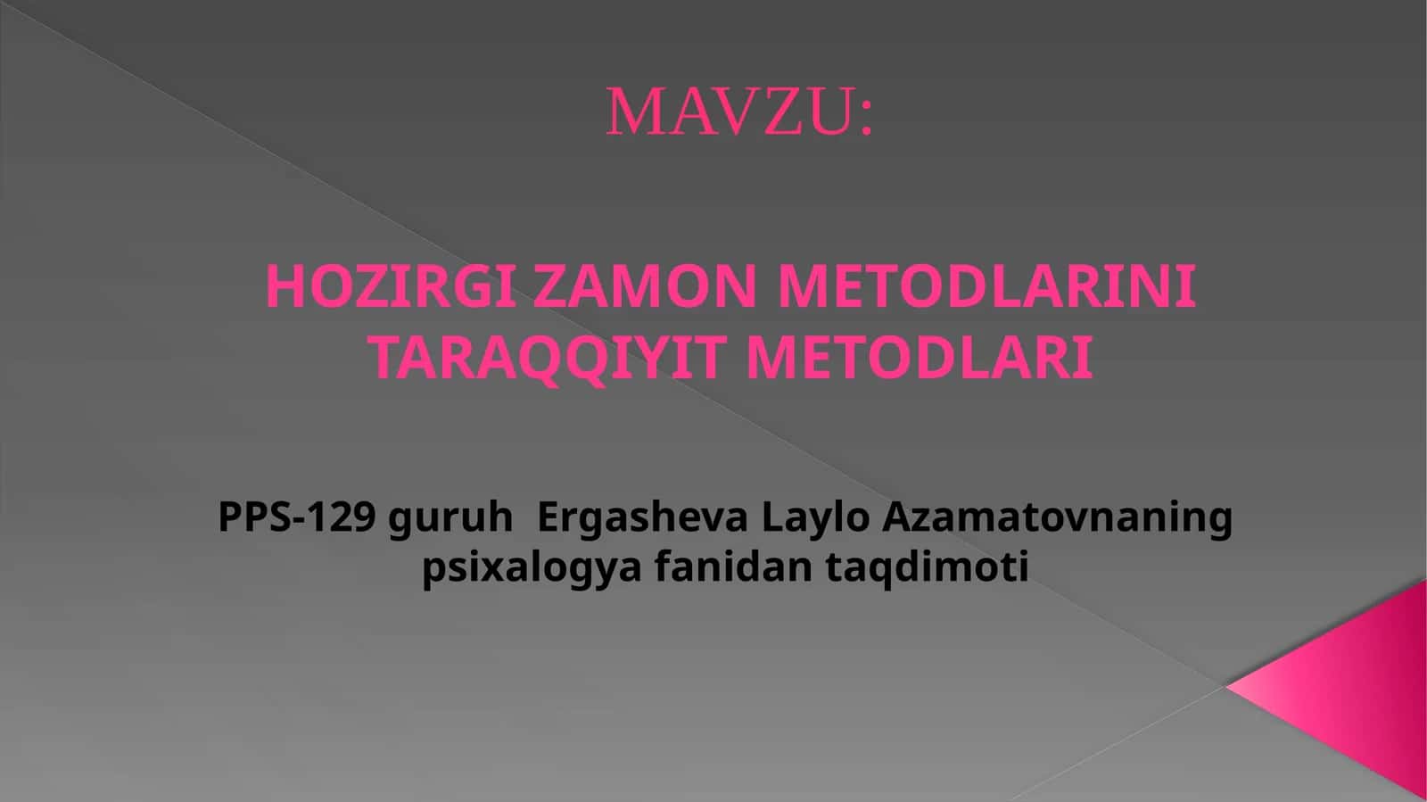 Psixologik metodlar