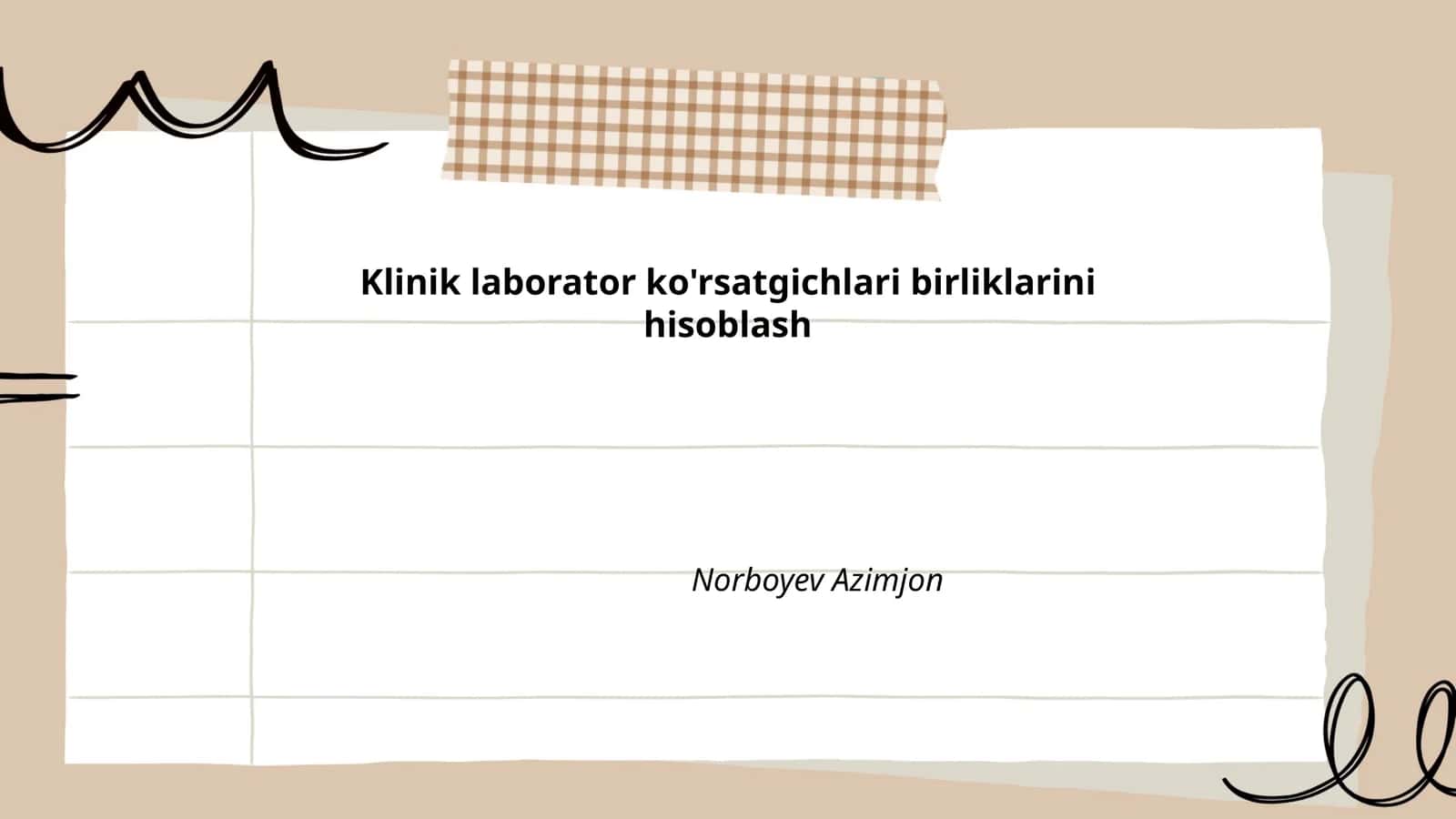Klinik laborator ko'rsatgichlari birliklarini hisoblash
