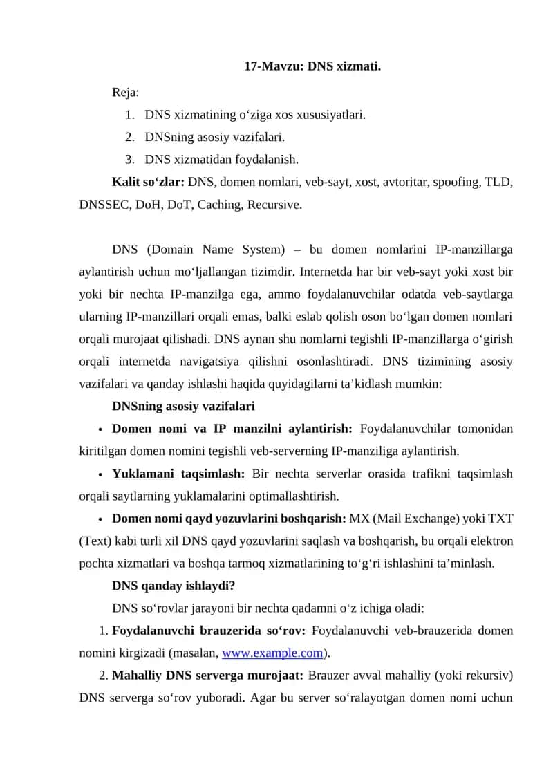 DNS xizmati