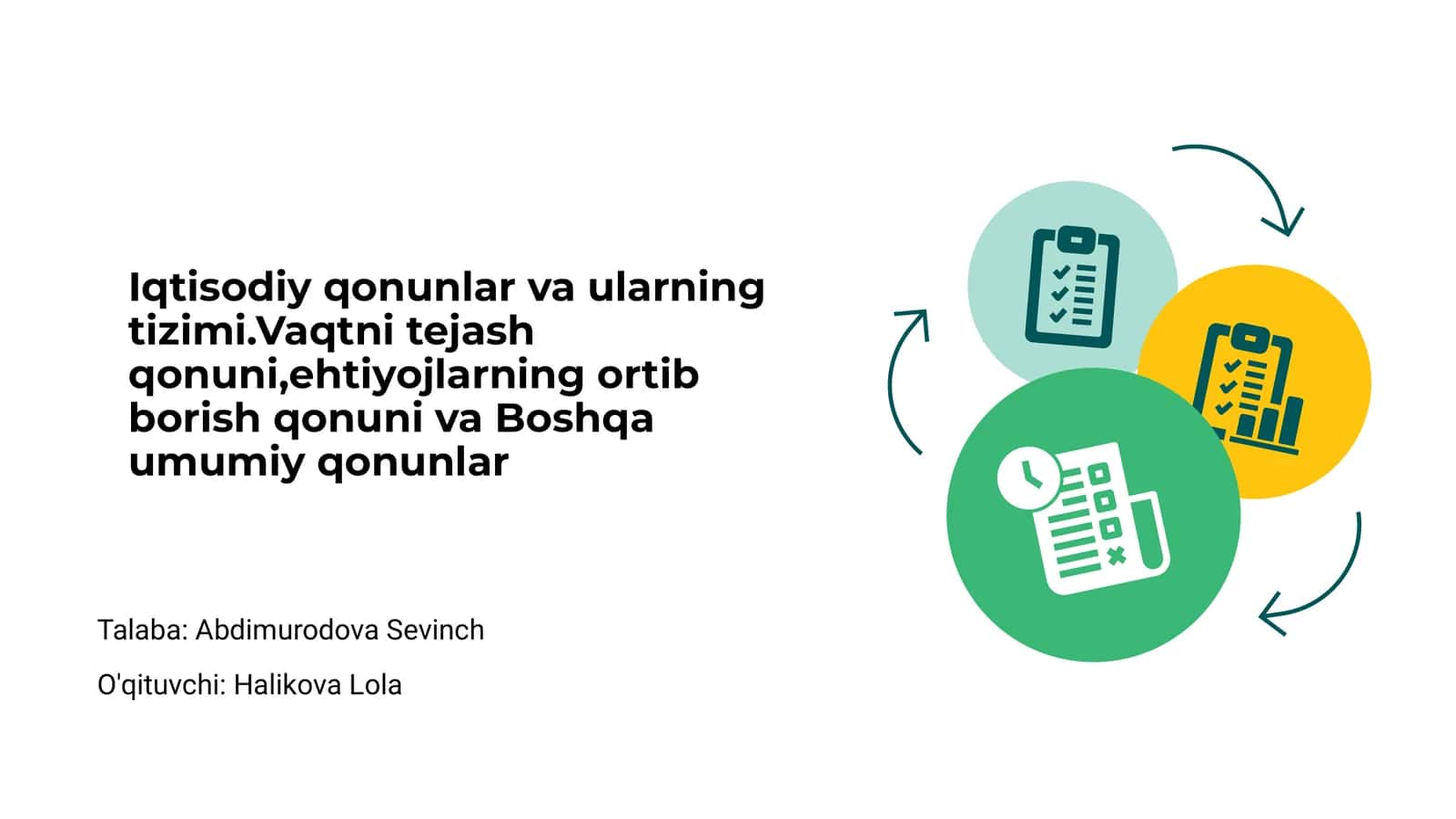 Iqtisodiy qonunlar va ularning tizimi