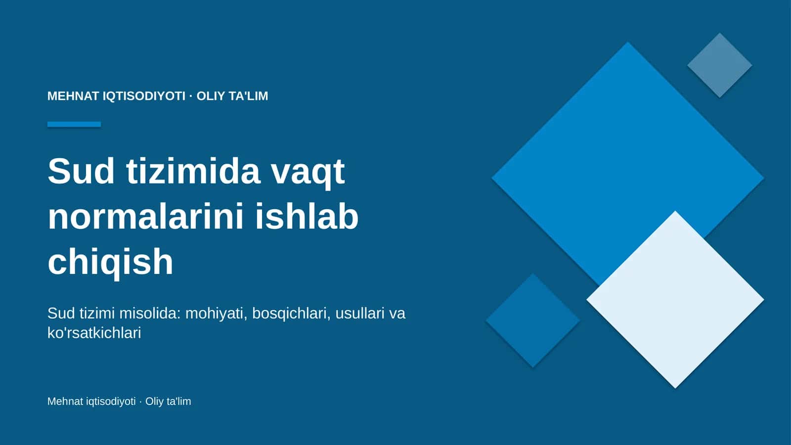 Sud tizimida vaqt normalarini ishlab chiqish