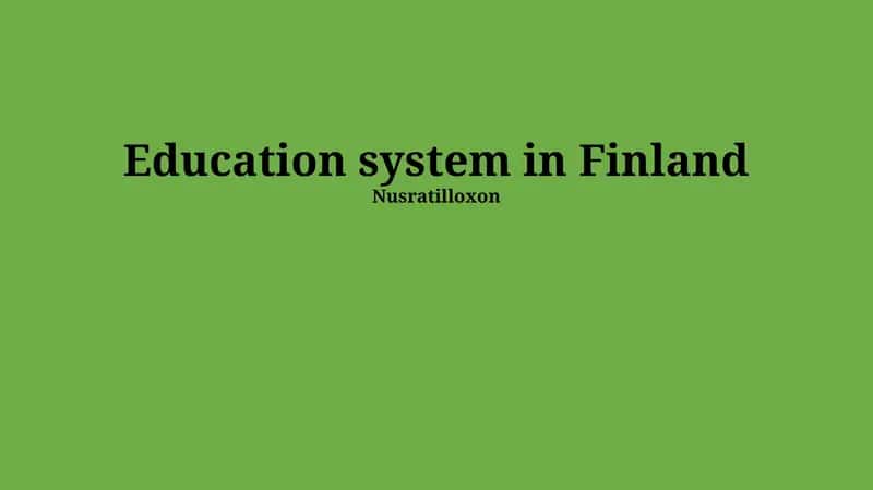 Education system in Finland