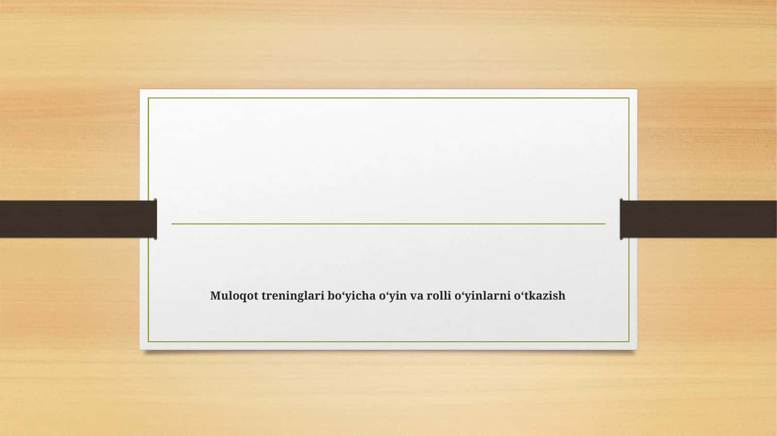 Muloqot Treninglari Bo‘yicha O‘yinlar O‘tkazish