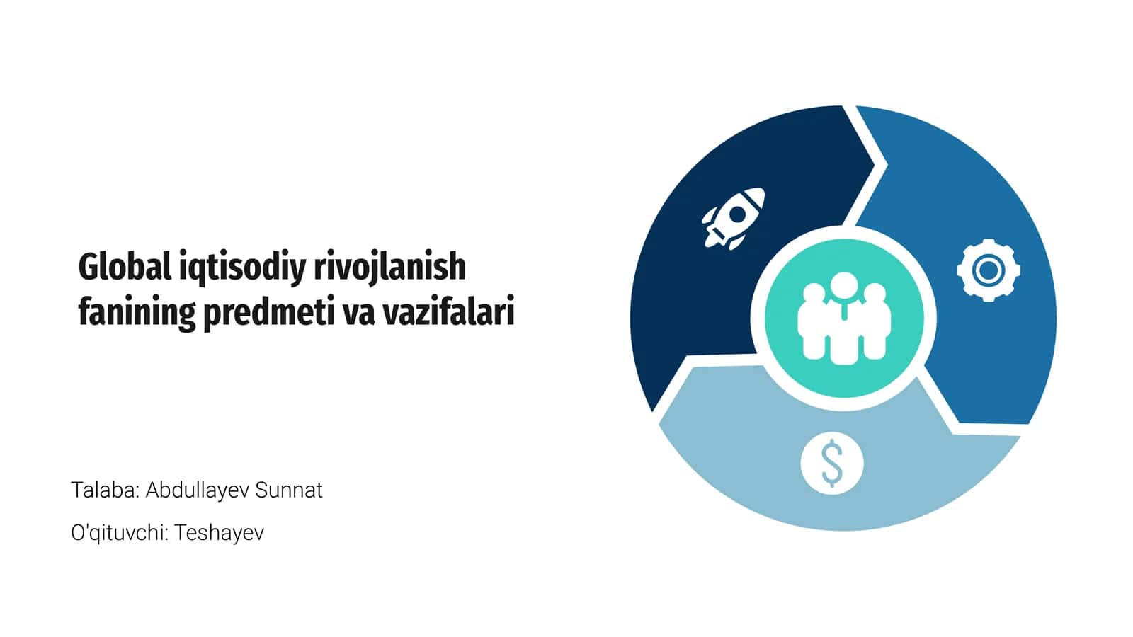 Global iqtisodiy rivojlanish fanining predmeti va vazifalari