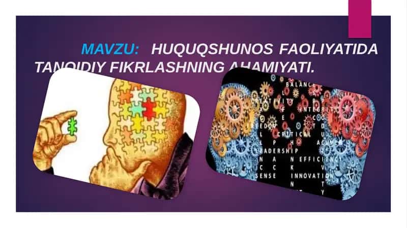HUQUQSHUNOS FAOLIYATIDA TANQIDIY FIKRLASHNING AHAMIYATI