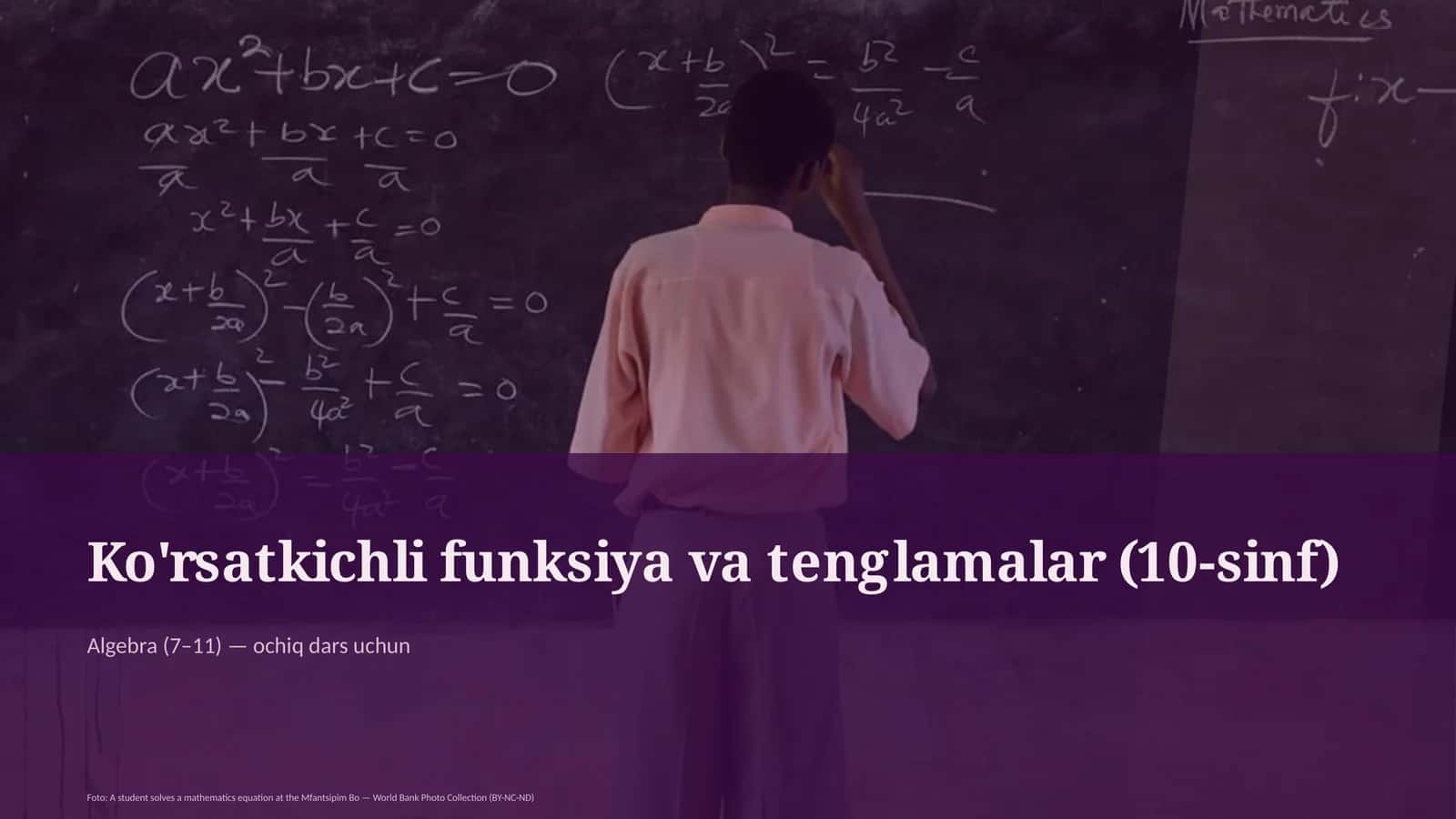 Ko'rsatkichli funksiya va tenglamalar (10-sinf)