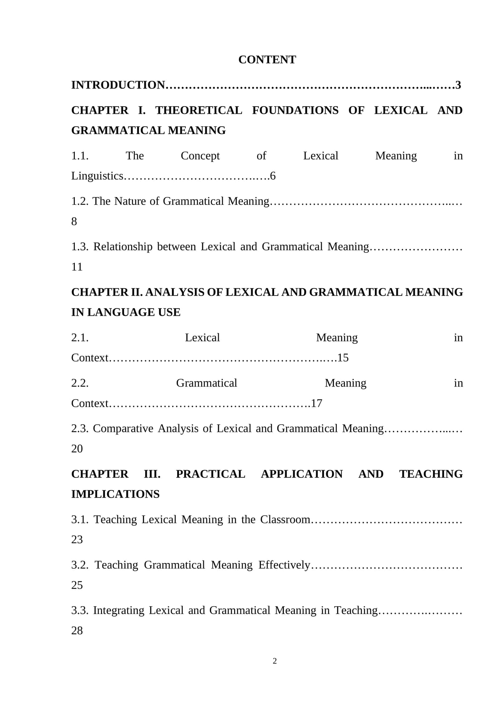 Lexical and Grammatical Meaning