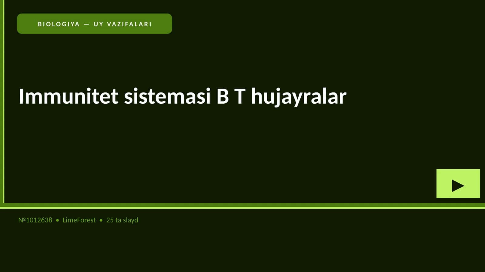 Immunitet sistemasi B T hujayralar