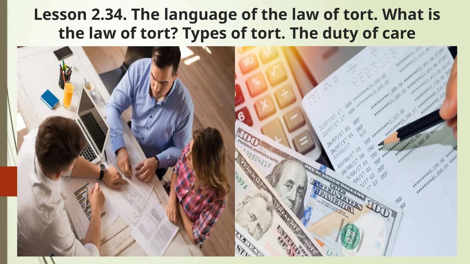 The language of the law of tort