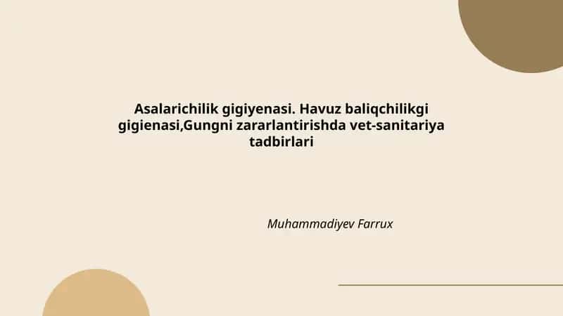 Asalarichilik gigiyenasi