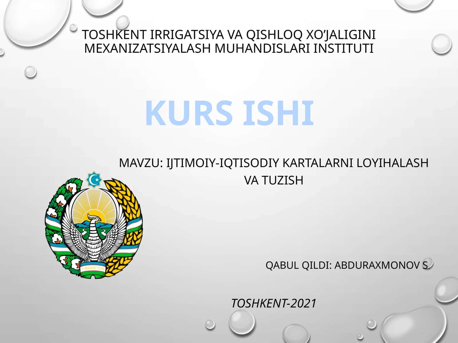 Ijtimoiy-iqtisodiy kartalarni loyihalash va tuzish
