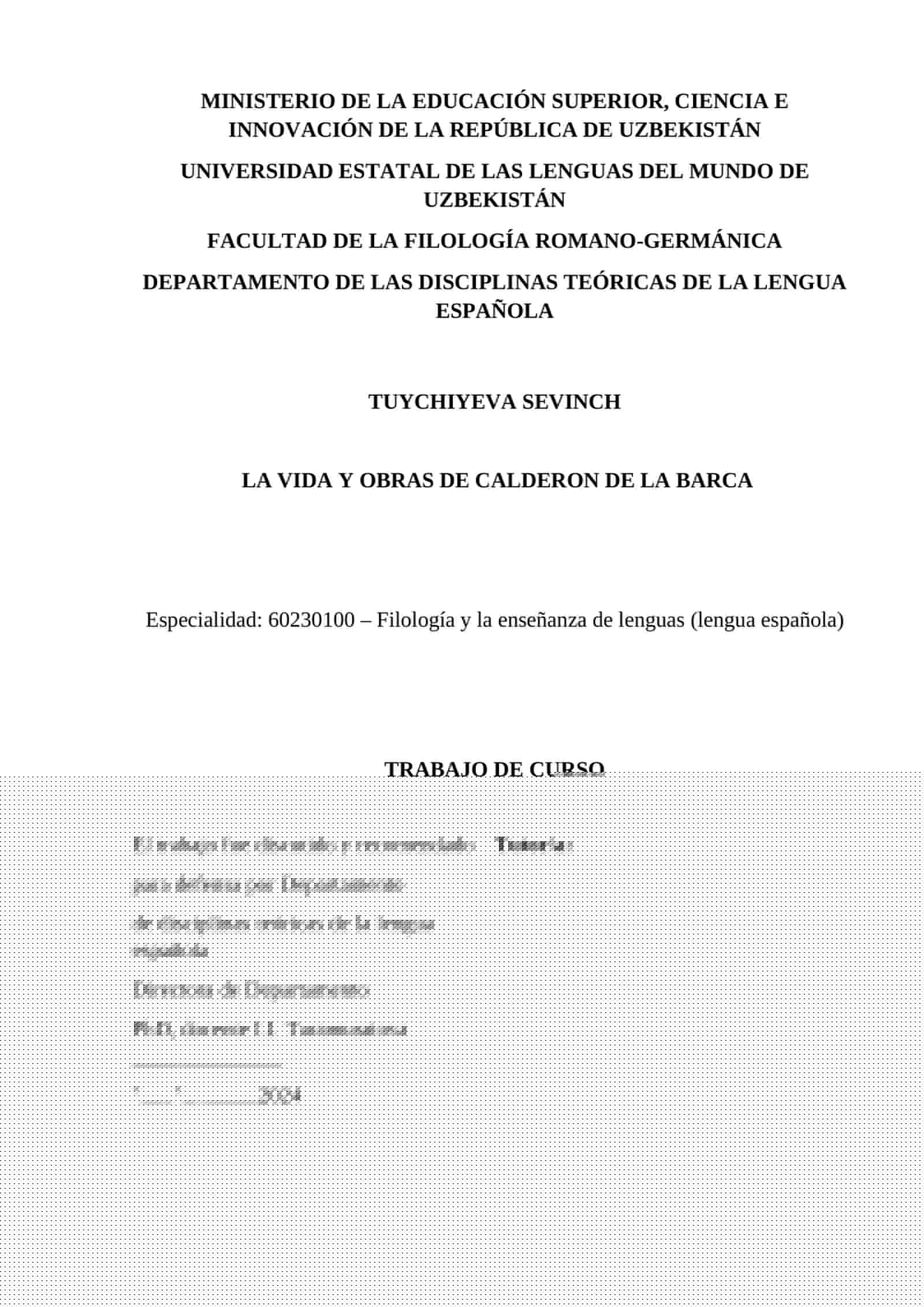 La vida y obras de Calderon de la Barca